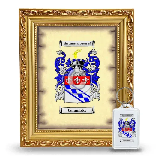 Cummisky Framed Coat of Arms and Keychain - Gold