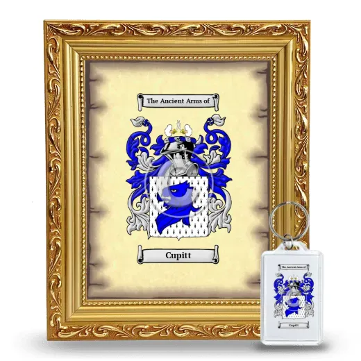 Cupitt Framed Coat of Arms and Keychain - Gold