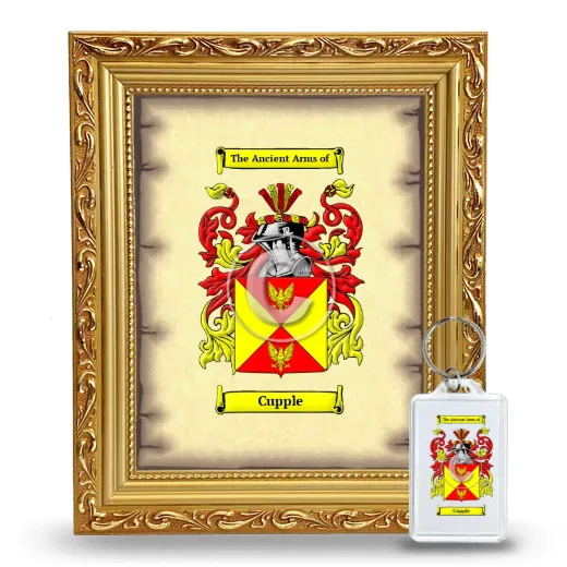 Cupple Framed Coat of Arms and Keychain - Gold