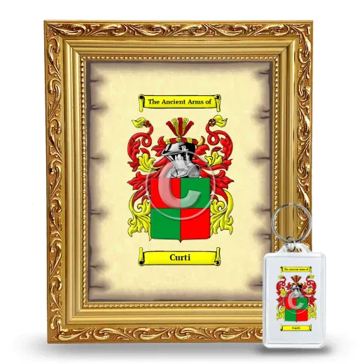 Curti Framed Coat of Arms and Keychain - Gold