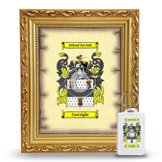Curtright Framed Coat of Arms and Keychain - Gold
