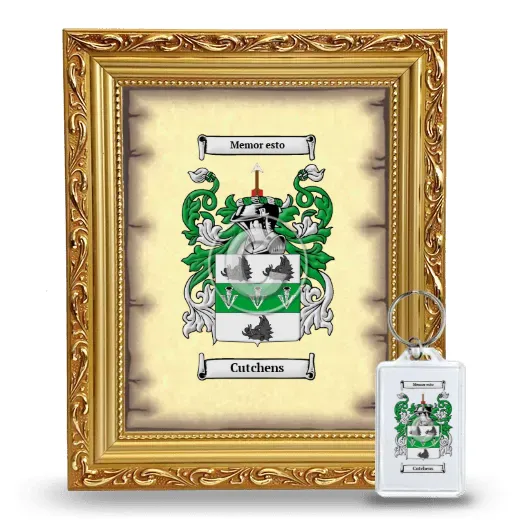 Cutchens Framed Coat of Arms and Keychain - Gold