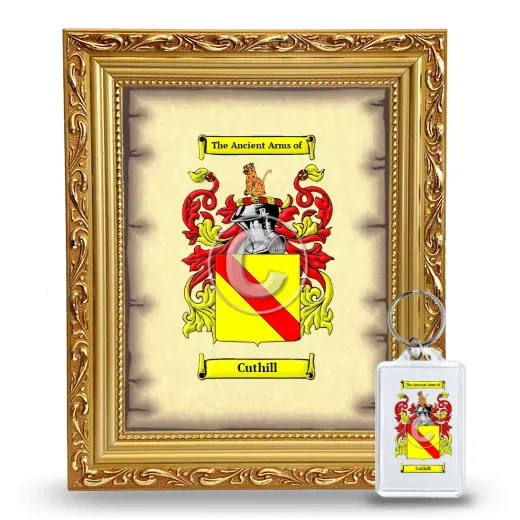 Cuthill Framed Coat of Arms and Keychain - Gold