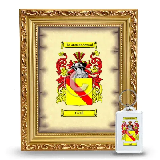 Cutil Framed Coat of Arms and Keychain - Gold