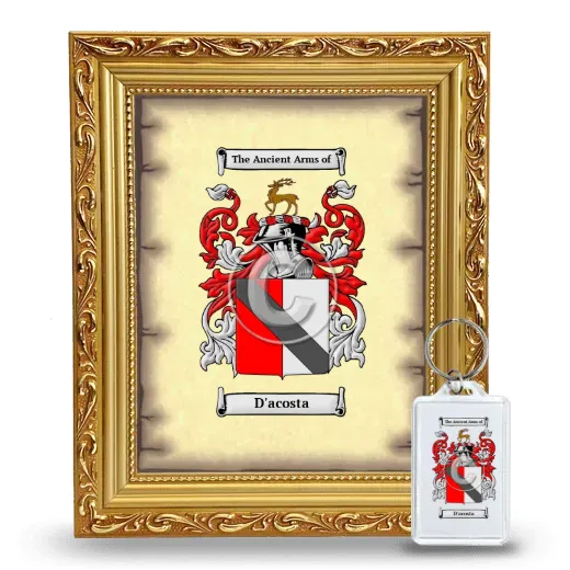 D'acosta Framed Coat of Arms and Keychain - Gold