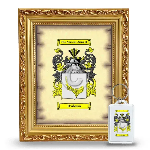 D'alesio Framed Coat of Arms and Keychain - Gold