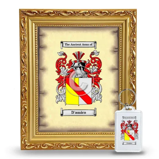 D'amico Framed Coat of Arms and Keychain - Gold