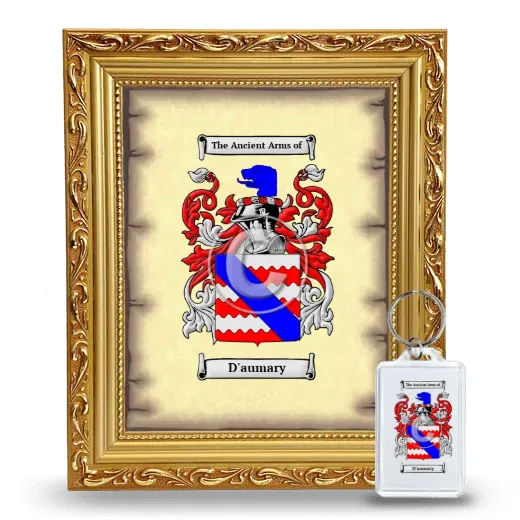 D'aumary Framed Coat of Arms and Keychain - Gold