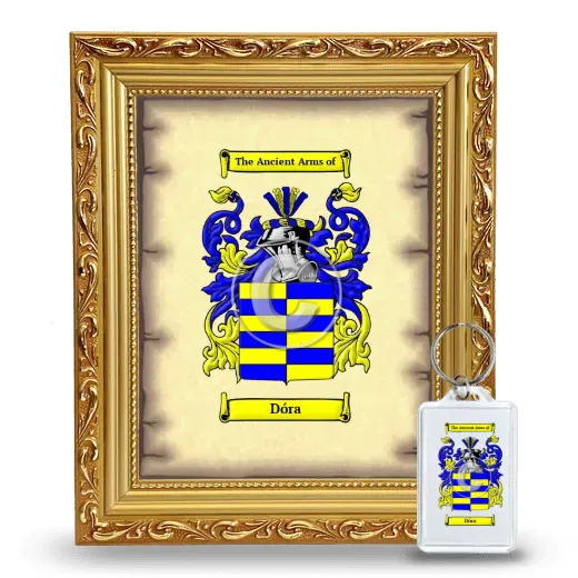 Dóra Framed Coat of Arms and Keychain - Gold