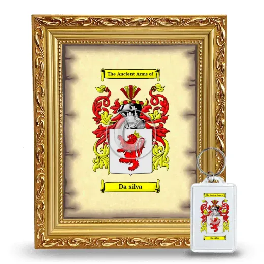 Da silva Framed Coat of Arms and Keychain - Gold