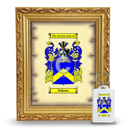 Daborn Framed Coat of Arms and Keychain - Gold