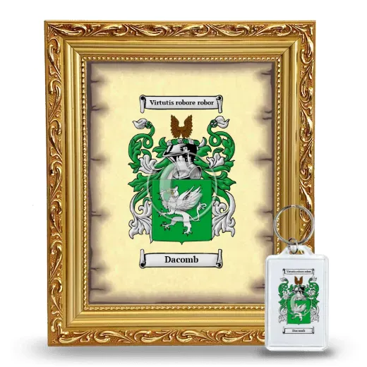 Dacomb Framed Coat of Arms and Keychain - Gold