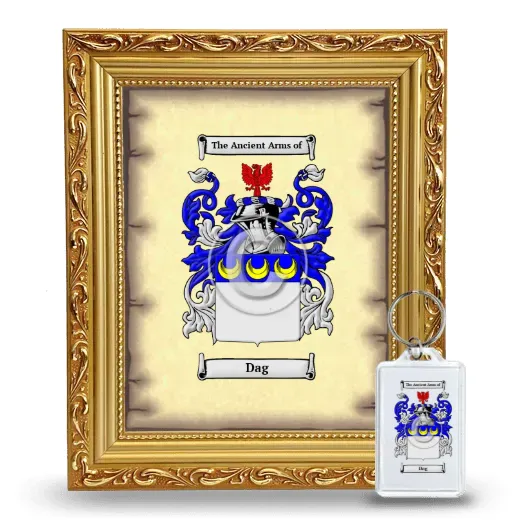 Dag Framed Coat of Arms and Keychain - Gold