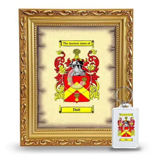 Dait Framed Coat of Arms and Keychain - Gold