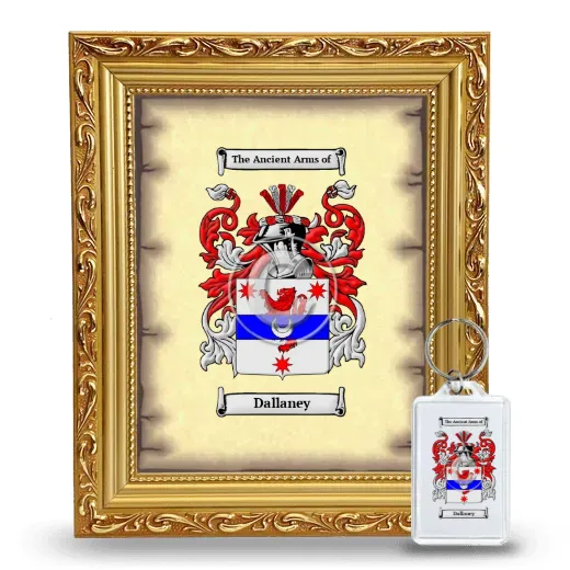 Dallaney Framed Coat of Arms and Keychain - Gold