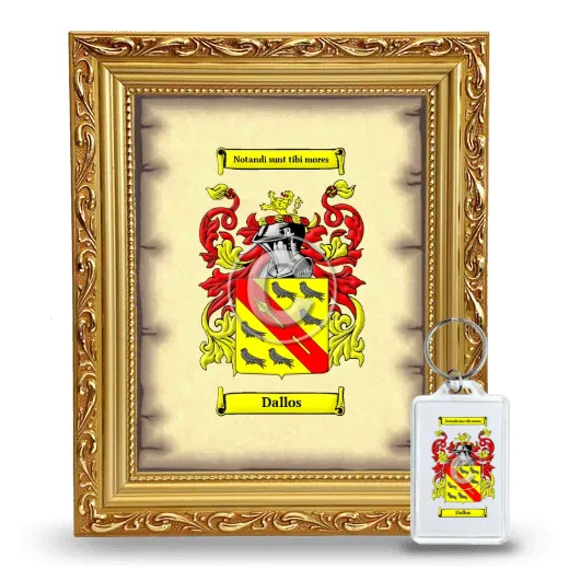 Dallos Framed Coat of Arms and Keychain - Gold