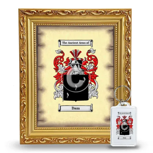 Dam Framed Coat of Arms and Keychain - Gold