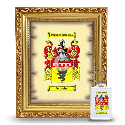 Damnier Framed Coat of Arms and Keychain - Gold
