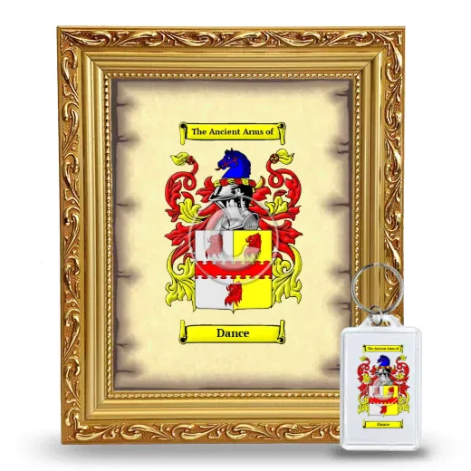 Dance Framed Coat of Arms and Keychain - Gold