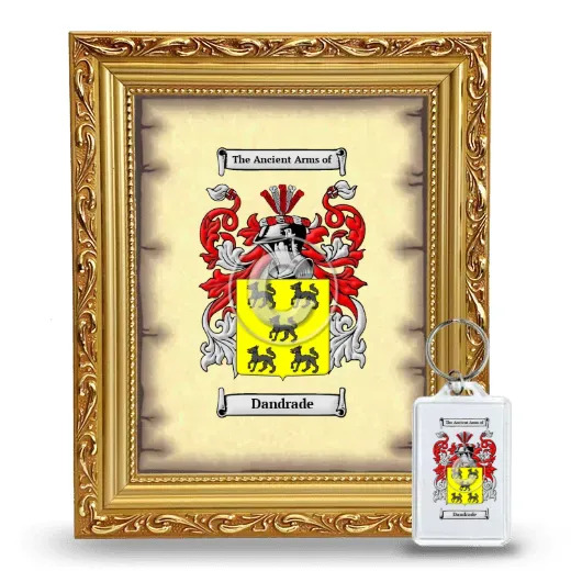 Dandrade Framed Coat of Arms and Keychain - Gold