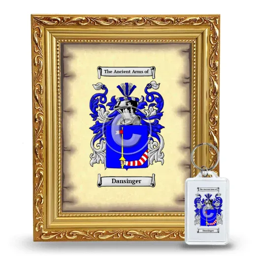 Dansinger Framed Coat of Arms and Keychain - Gold