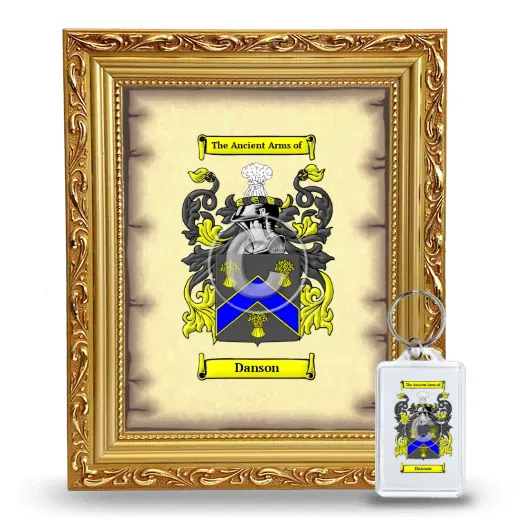 Danson Framed Coat of Arms and Keychain - Gold