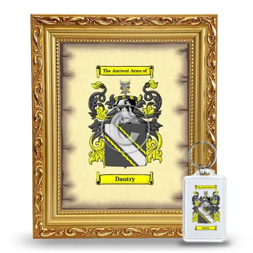 Dantry Framed Coat of Arms and Keychain - Gold