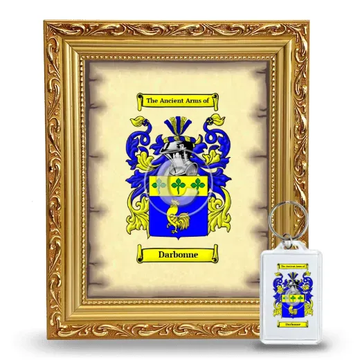 Darbonne Framed Coat of Arms and Keychain - Gold