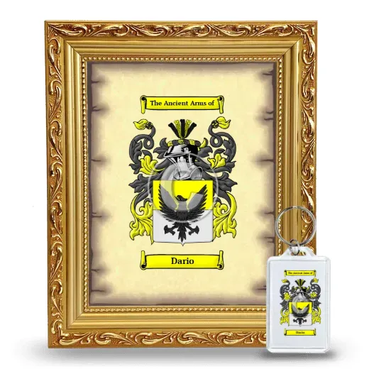 Dario Framed Coat of Arms and Keychain - Gold