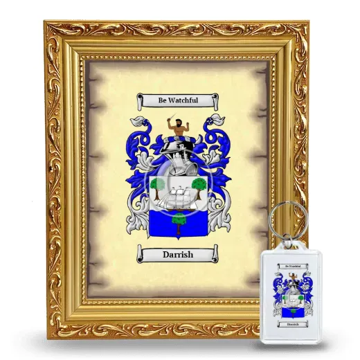 Darrish Framed Coat of Arms and Keychain - Gold