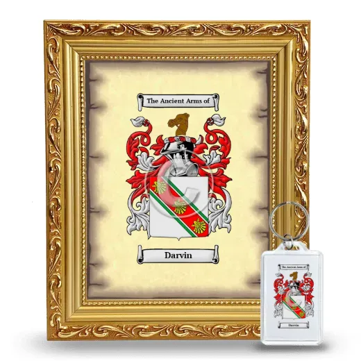 Darvin Framed Coat of Arms and Keychain - Gold