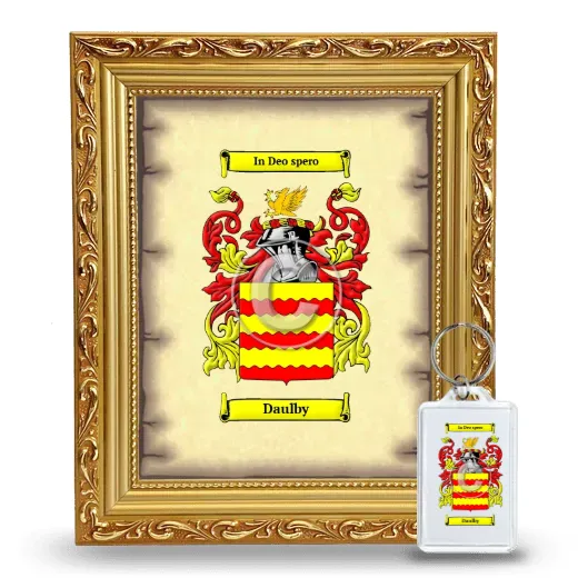 Daulby Framed Coat of Arms and Keychain - Gold