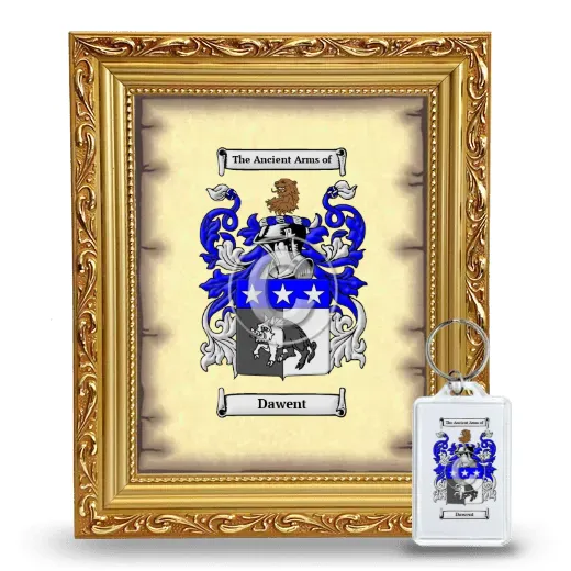 Dawent Framed Coat of Arms and Keychain - Gold