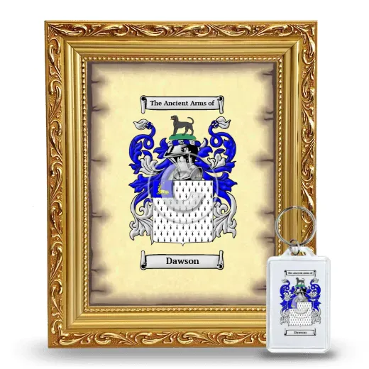 Dawson Framed Coat of Arms and Keychain - Gold