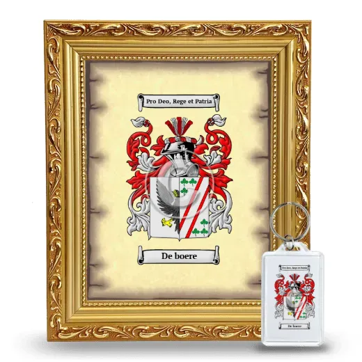 De boere Framed Coat of Arms and Keychain - Gold