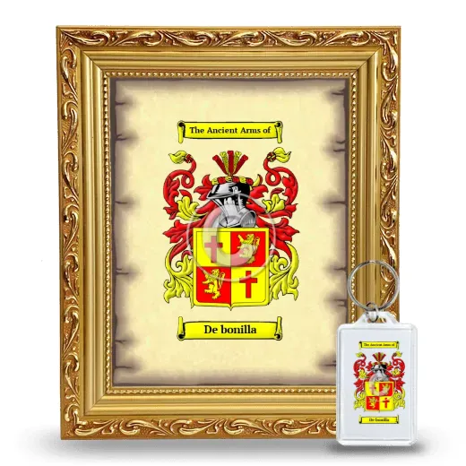 De bonilla Framed Coat of Arms and Keychain - Gold