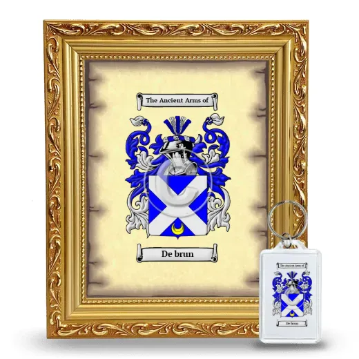 De brun Framed Coat of Arms and Keychain - Gold