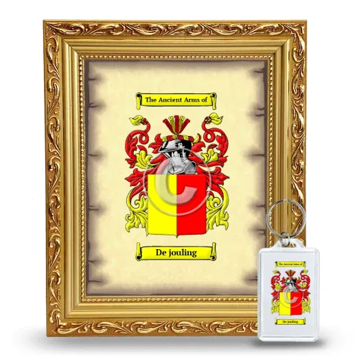 De jouling Framed Coat of Arms and Keychain - Gold
