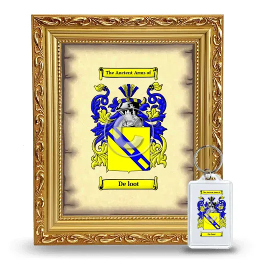 De loot Framed Coat of Arms and Keychain - Gold