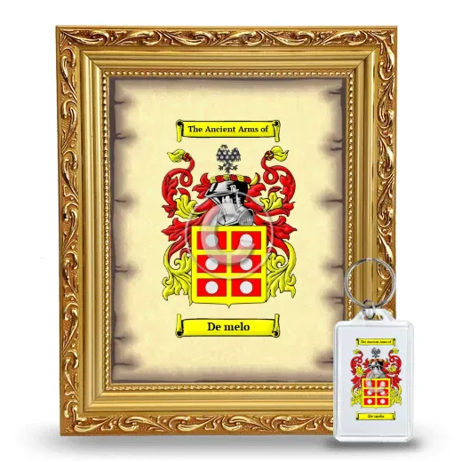 De melo Framed Coat of Arms and Keychain - Gold