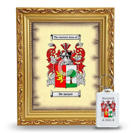 De meyer Framed Coat of Arms and Keychain - Gold