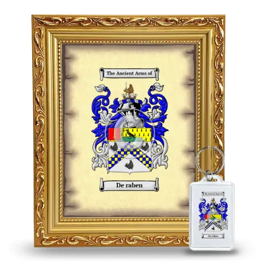 De raben Framed Coat of Arms and Keychain - Gold