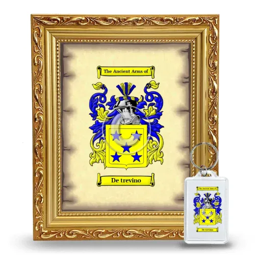 De trevino Framed Coat of Arms and Keychain - Gold