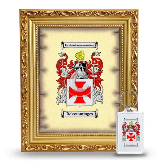 De'comminges Framed Coat of Arms and Keychain - Gold