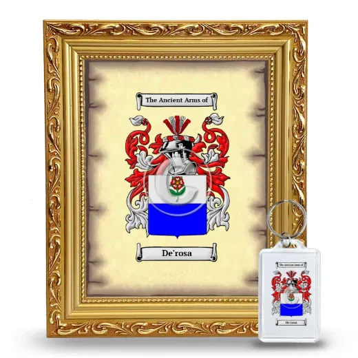 De'rosa Framed Coat of Arms and Keychain - Gold