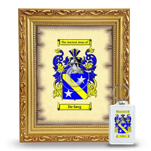 De-berg Framed Coat of Arms and Keychain - Gold