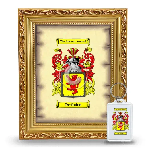 De-fraine Framed Coat of Arms and Keychain - Gold