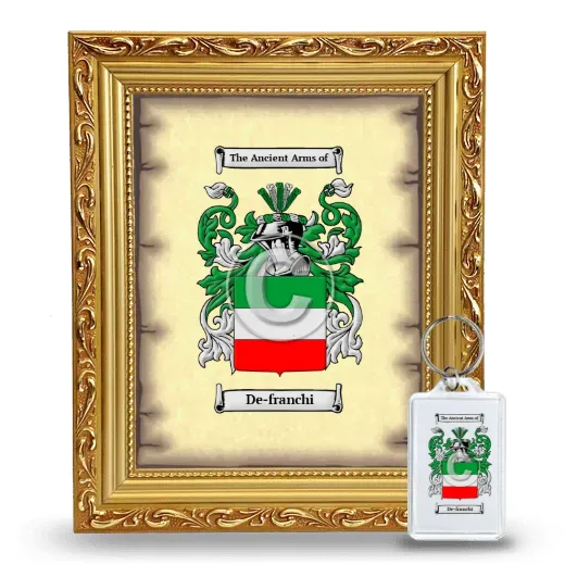 De-franchi Framed Coat of Arms and Keychain - Gold