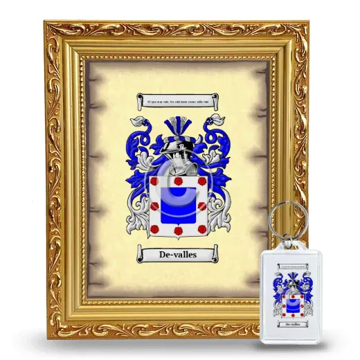 De-valles Framed Coat of Arms and Keychain - Gold