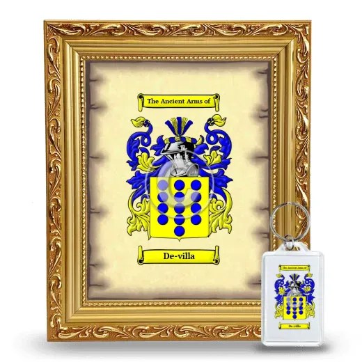 De-villa Framed Coat of Arms and Keychain - Gold